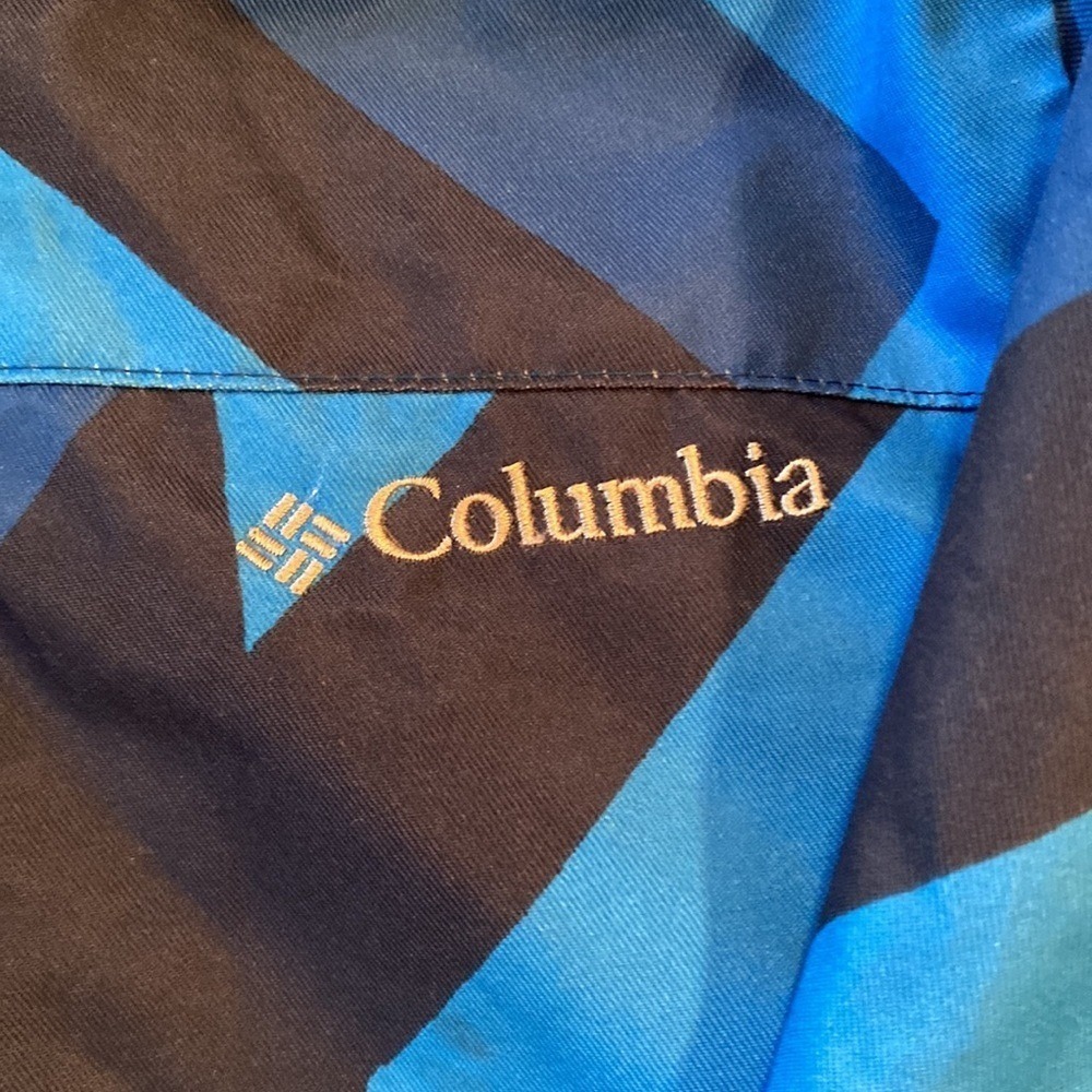 Columbia Kids Blue Geometric‎ Pattern Winter Jacket Hooded - Picture 2 of 15